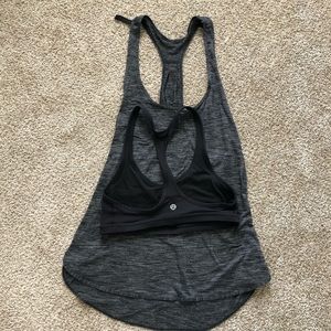 Lululemon singlet tank with detachable bra, sz 6